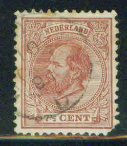 Netherlands Scott 24 William III 7.5c red brn CV$18