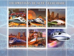 Sao Tome and Principe 2007 SPEED TRAINS TGV Sheetlet (6) MNH