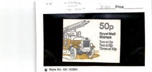 Great Britain, Postage Stamp, #MH70b Booklet Mint NH, 1970 Machins Queen (AE)