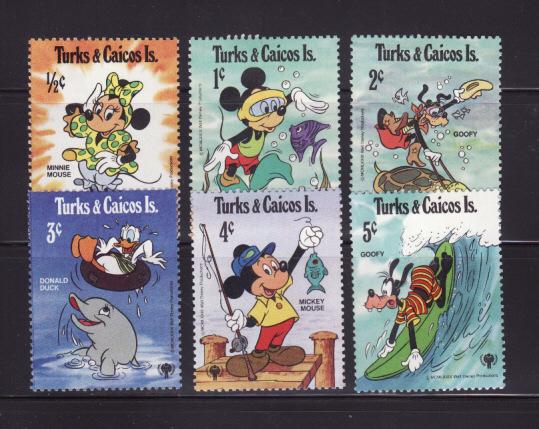 Turks and Caicos Islands 400-405 MHR IYC, Disney (B)