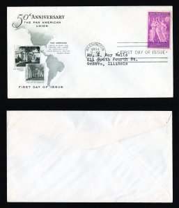 # 895 First Day Cover addressed with Artcraft cachet dated 4-14-1940 - # 1