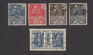 FRANCE SC# 258-62 F-VF U 1930-31