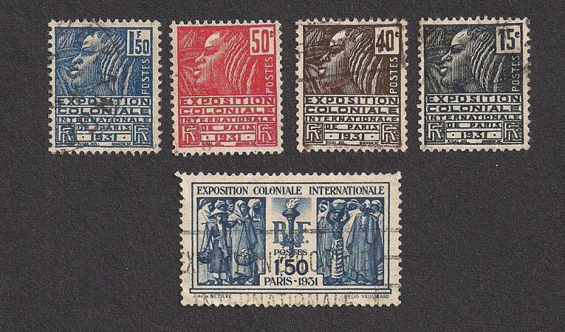 FRANCE SC# 258-62 F-VF U 1930-31