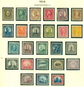 US #551-73, ½¢ - $5.00 Complete set, og, mostly NH/some LH, Scott $802.00