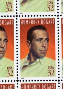 U.S. SCOTT #3152 - HUMPHREY BOGART - LEGENDS OF HOLLYWOOD - MINT N.H. SHEET