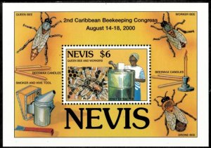 Nevis 2000 - Beekeeping Overprint - Souvenir Stamp Sheet - MNH