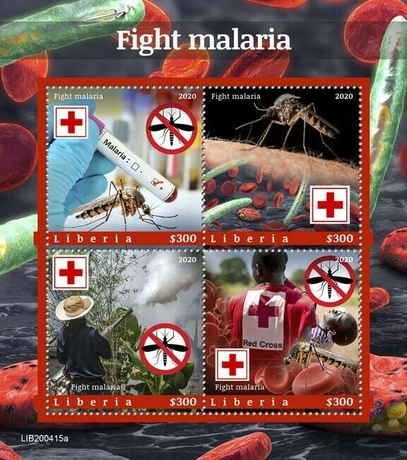 2020/10- LIBERIA - FIGHT MALARIA       4V    MNH **