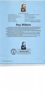 USPS SOUVENIR PAGE ROY WILKINS 2001