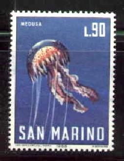 Marine Life, Jellyfish, San Marino stamp SC#650 MNH