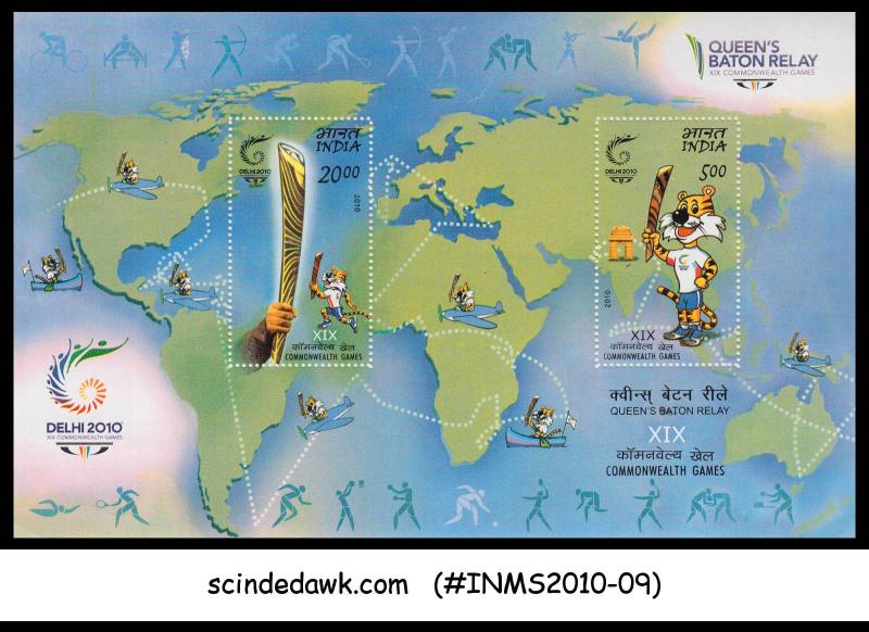 INDIA - 2010 QUEEN'S BATON RELAY XIX COMMONWEALTH GAMES M/S MNH