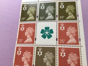 British Machins Northern Ireland mint never hinged stamps panel Ref 58289 