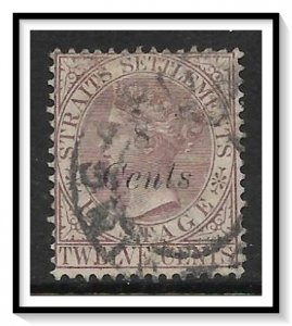 Straits Settlements #64 Queen Victoria Surcharged Used