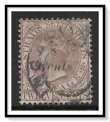 Straits Settlements #64 Queen Victoria Surcharged Used