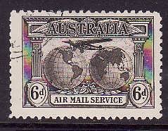 Australia-Sc#C3-used 6p Airmail-Planes-1931-