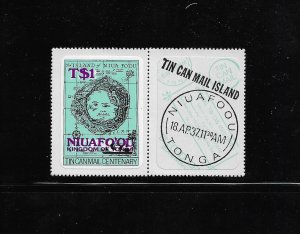 Tonga (Niuafo'ou) Stamps: 1pa on 2pa 1983 Overprint Issue #17; w/Label; MNH