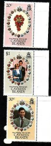 Cayman Is.-Sc#471-3- id2-unused NH set-Royal Wedding-Princess Diana-1981-