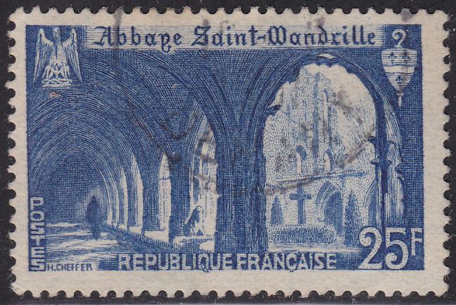 France 623 Cloister of St Wandrille Abbey 25Fr 1949