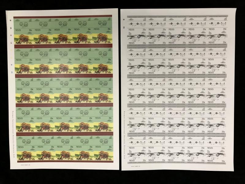 NEVIS Cars Automobiles Imperf Cinderella Inverted Error Sheets MNH x 20(KR134