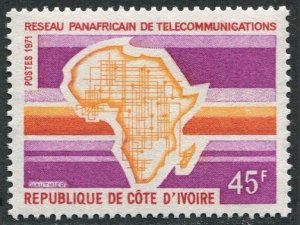 Ivory Coast 317, MNH. Michel 385. Pan-African Telecommunications system, 1971.