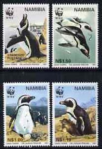 NAMIBIA - 1997 - WWF Endangered, Penguins - Perf 4v Set - Mint Light Hinged