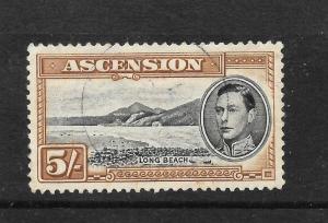 ASCENSION ISLAND  1938-53  5/-  KGVI  PICTORIAL  FU  P13    SG 46a