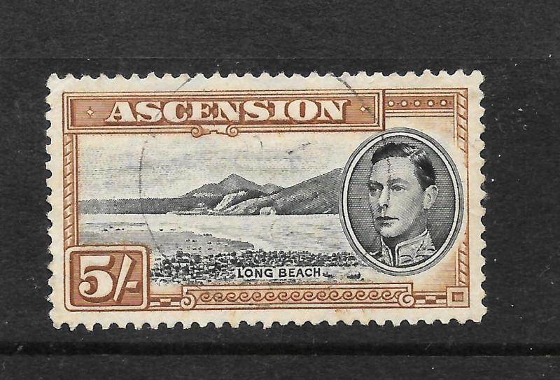 ASCENSION ISLAND  1938-53  5/-  KGVI  PICTORIAL  FU  P13    SG 46a