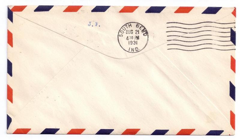 Cassopolis MI Centennial Event Cover 1931 Michigan Airmail