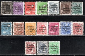 DDR under russian occ. Scott # 10N1 - 10N16, used, cpl set incl. 10N14a