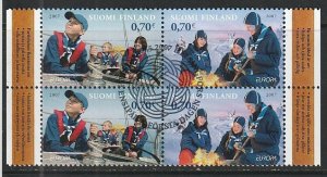2007 Finland - Sc 1288 - used VF - Block of 4 - Europa - Scouts
