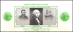 1967 US Poster Stamp 19th A.S.D.A. National Postage Stamp Show Heroes & Statemen