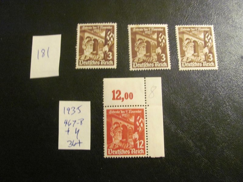 GERMANY 1935 MNH SC 467-468+Y  36+ EUROS VF/XF  (181)