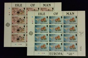 GB Isle of Man Stamps: 1981 Europa Issue #191-192; Full Sheets/12; Set/2 MNH