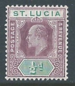 St. Lucia #50 NH 1/2p King Edward VII - Wmk. 3