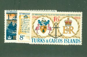 TURKS _ CAICOS 132-4 MNH BIN $0.75