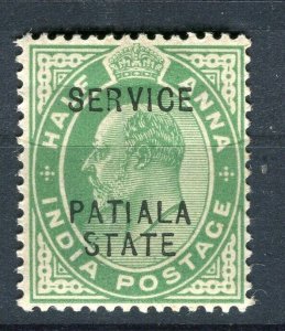 INDIA; PATIALA 1903 classic Ed VII SERVICE Optd. issue Mint Shade of 1/2a. value