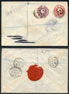 ESC629 KEVII 1d Red and 6d Violet Compound Envelope Used