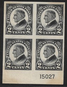 Doyle's_Stamps: MNH 1923 Warren G. Harding Blocks, Scott #610**  #611**  #612**