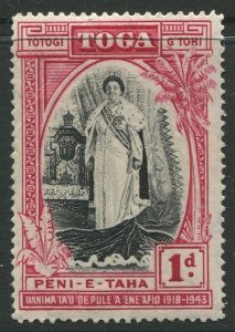 STAMP STATION PERTH Tonga # 82 Queen Salote 1943 - MLH CV0.30