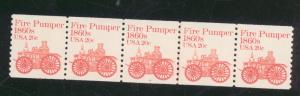 Scott 1908, 20c Fire Pumper, PNC5 #8, KEY STRIP, MNH Beauty, Cat $175