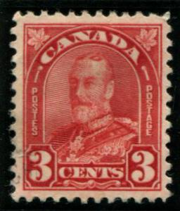 167 Canada 3c Arch/Leaf Issue, used