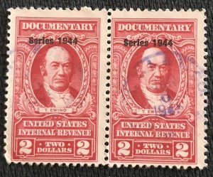 US Used #R399 Pair Revenue Documentary T Ewing L37