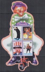 Grenada MNH S/S Circus Clown 2003 4 Stamps