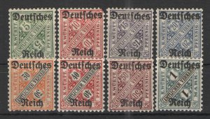 German States-Wurttemberg 1920 Sc# O176-O183 MH/HR VG full set