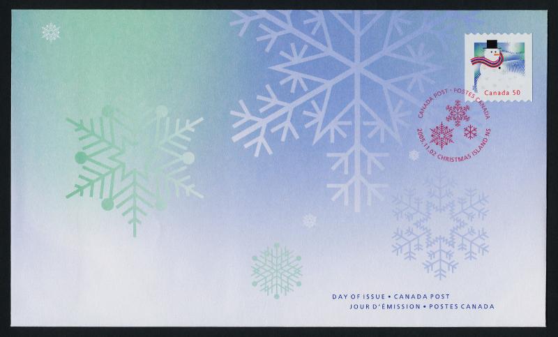 Canada 2124 on FDC Christmas, Snowman