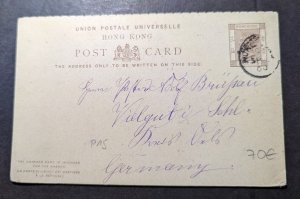 1900 British Hong Kong Postcard Cover to Berlin W Germany 2