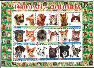 Somalia 2005 Dogs and Cats ( I ) Sheet MNH Private