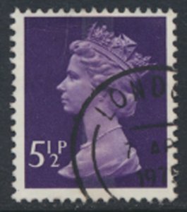 GB  Machin 5½p X869 1 Center phosphor band Used SC#  MH56  see scan and details