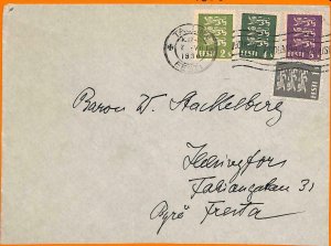 99138 - ESTONIA Estonia - POSTAL HISTORY - 15 s. rate on COVER to FINLAND 1936-