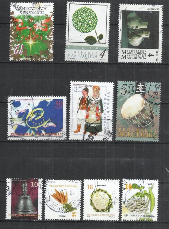 TEN AT A TIME - NORTH MACEDONIA - LOT OF 10 DIFFERENT 21 - POSTALLY USED