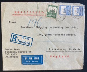 1934 Tel Aviv Palestine Airmail Registered Cover to London England